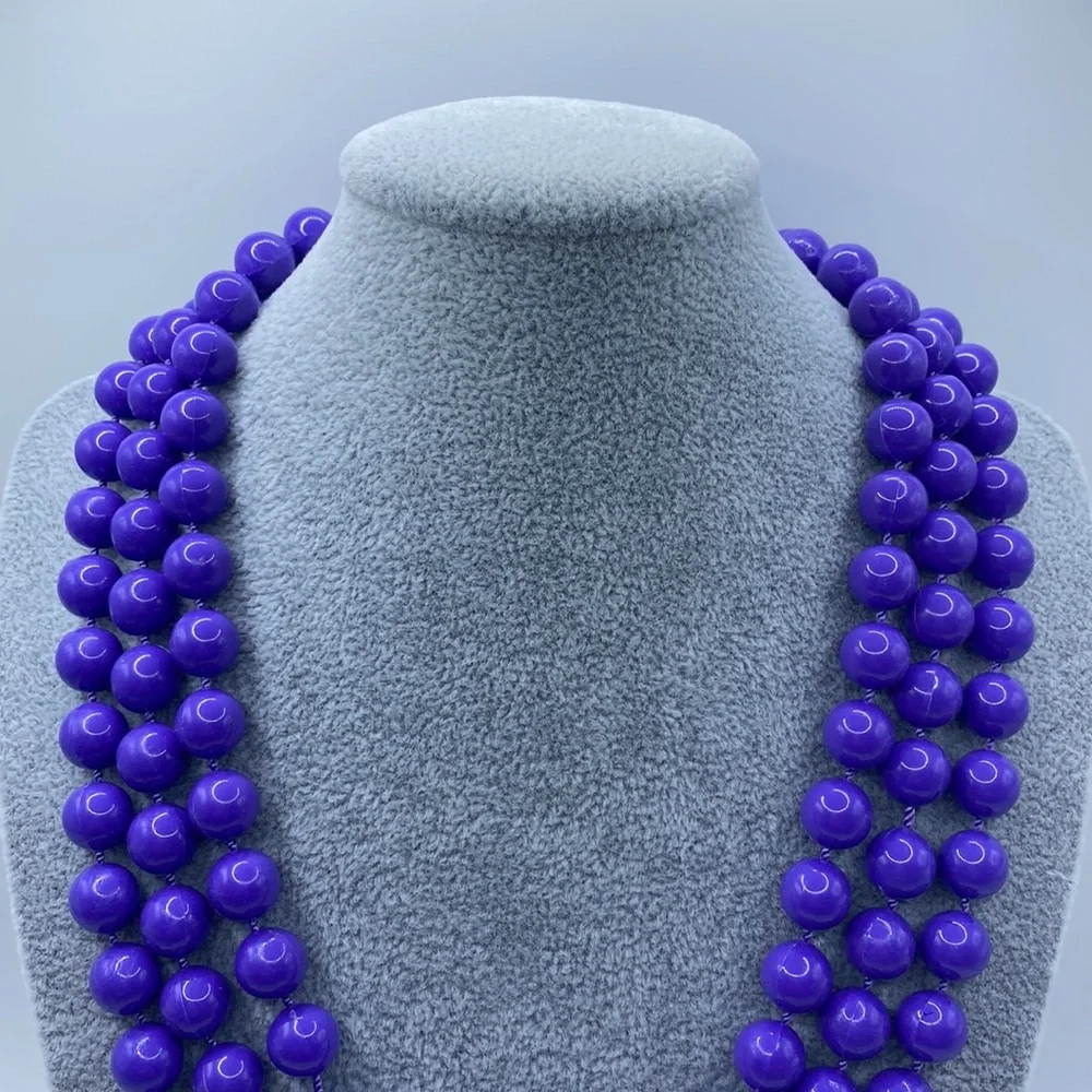 Long Purple Costume Necklace